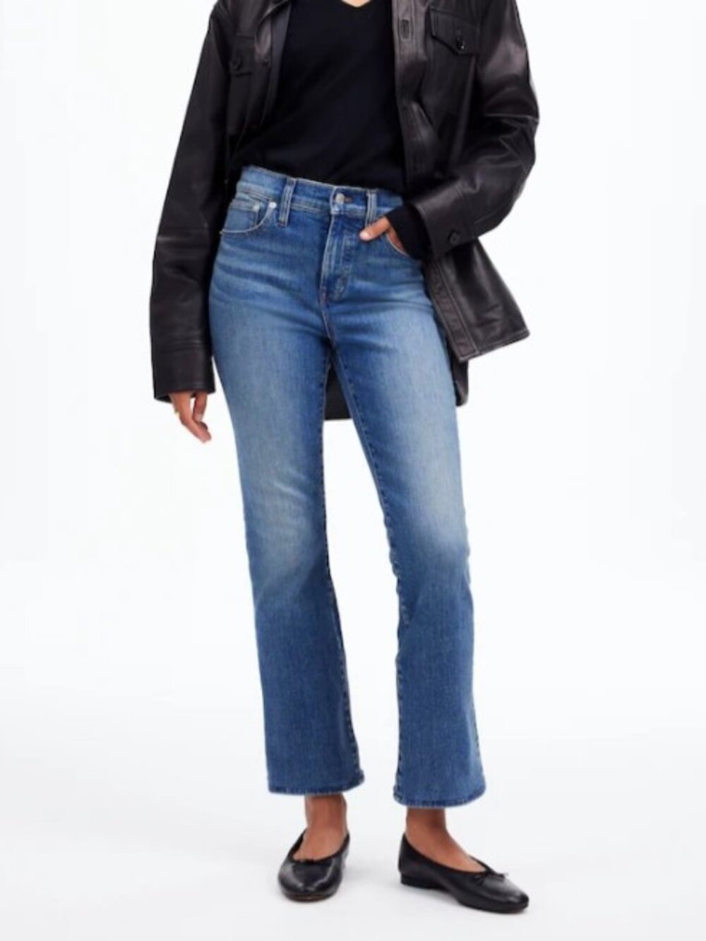 Madewell Mid-Rise Kick Out Crop Jeans Medium Wash Size 28